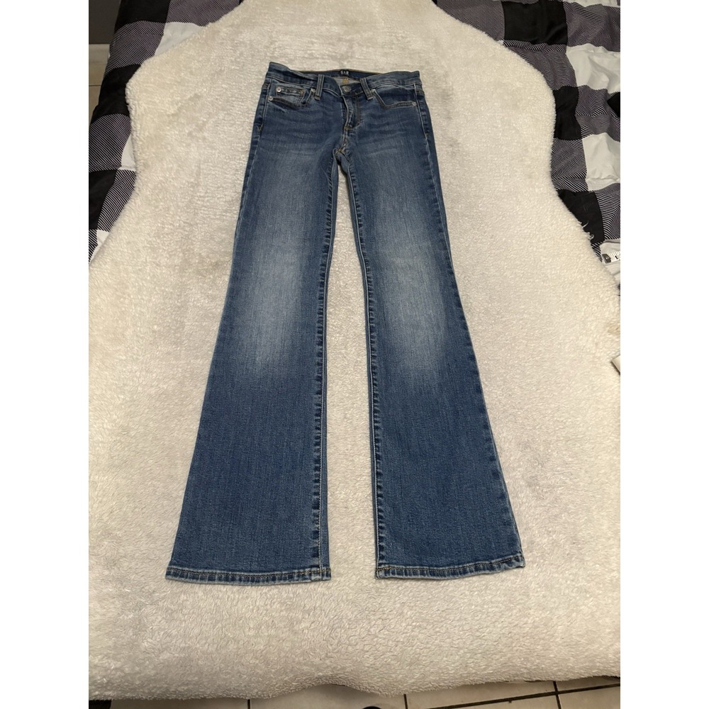 Gap Denim Women's Blue Perfectly Bootcut Jeans Size 00 24P Pants Stretch